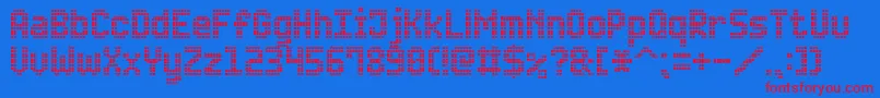 AdvancedLedBoard7 Font – Red Fonts on Blue Background