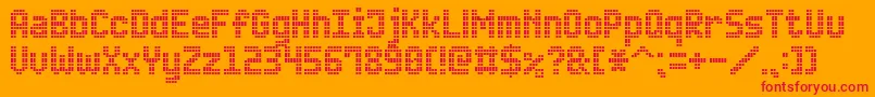 AdvancedLedBoard7 Font – Red Fonts on Orange Background