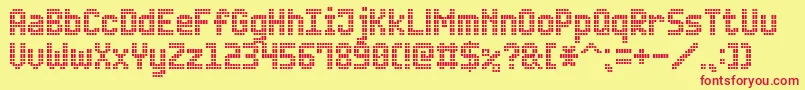 AdvancedLedBoard7 Font – Red Fonts on Yellow Background
