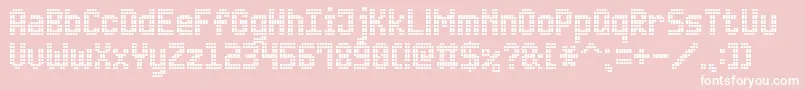 AdvancedLedBoard7-Schriftart – Weiße Schriften auf rosa Hintergrund