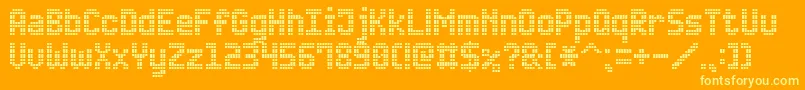 AdvancedLedBoard7 Font – Yellow Fonts on Orange Background