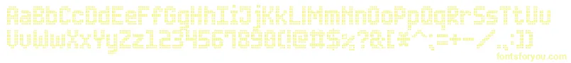 AdvancedLedBoard7 Font – Yellow Fonts on White Background