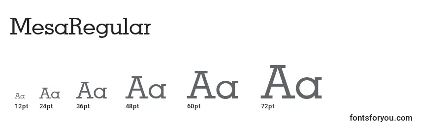 MesaRegular Font Sizes