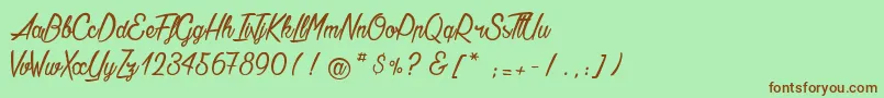 AgathaNeedsFlesh Font – Brown Fonts on Green Background