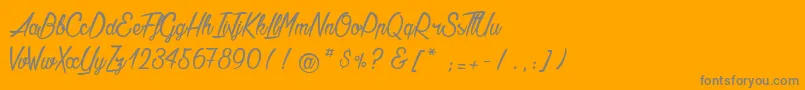 AgathaNeedsFlesh Font – Gray Fonts on Orange Background