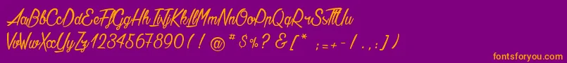 AgathaNeedsFlesh Font – Orange Fonts on Purple Background
