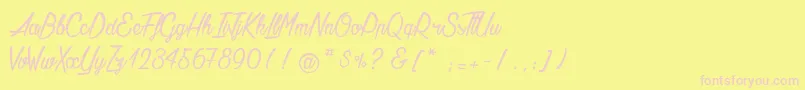 AgathaNeedsFlesh Font – Pink Fonts on Yellow Background