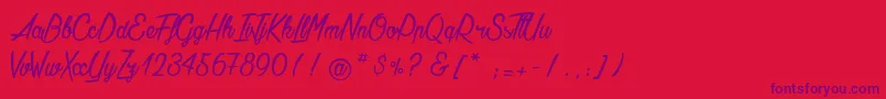 AgathaNeedsFlesh Font – Purple Fonts on Red Background