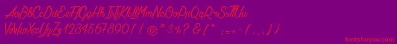 AgathaNeedsFlesh Font – Red Fonts on Purple Background