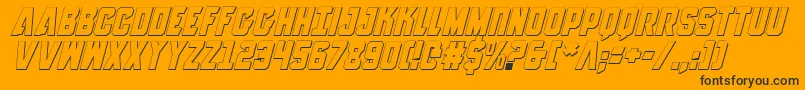 Anitlles3DItalic Font – Black Fonts on Orange Background