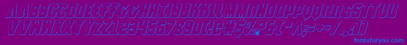 Anitlles3DItalic Font – Blue Fonts on Purple Background