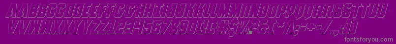 フォントAnitlles3DItalic – 紫の背景に灰色の文字
