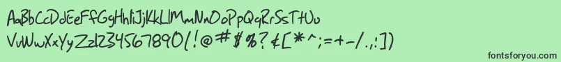 Шрифт SfGrungeSans – чёрные шрифты на зелёном фоне