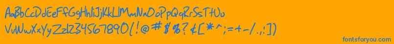 SfGrungeSans-fontti – siniset fontit oranssilla taustalla