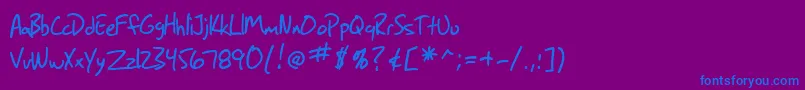 Шрифт SfGrungeSans – синие шрифты на фиолетовом фоне