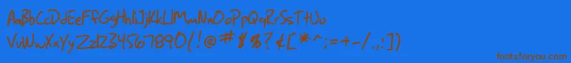 SfGrungeSans-Schriftart – Braune Schriften auf blauem Hintergrund