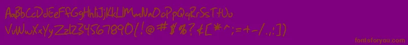 SfGrungeSans-Schriftart – Braune Schriften auf violettem Hintergrund