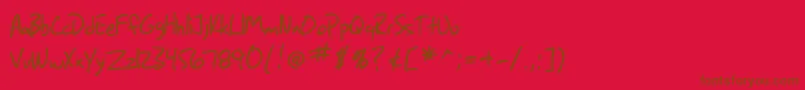 Czcionka SfGrungeSans – brązowe czcionki na czerwonym tle