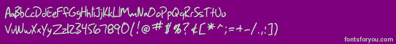 SfGrungeSans Font – Green Fonts on Purple Background