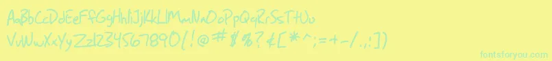 SfGrungeSans-fontti – vihreät fontit keltaisella taustalla