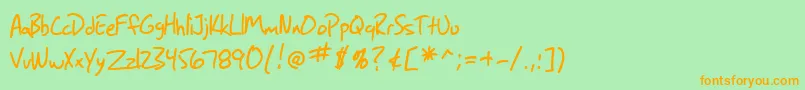 fuente SfGrungeSans – Fuentes Naranjas Sobre Fondo Verde