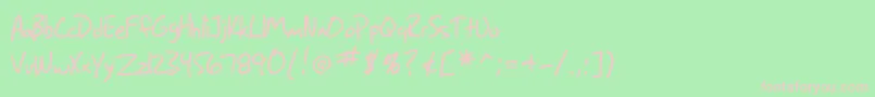 SfGrungeSans Font – Pink Fonts on Green Background
