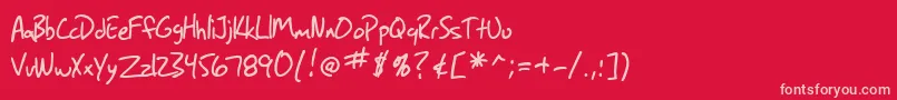 SfGrungeSans-fontti – vaaleanpunaiset fontit punaisella taustalla