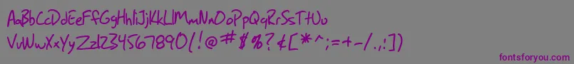 Шрифт SfGrungeSans – фиолетовые шрифты на сером фоне