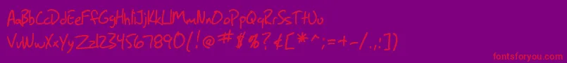 SfGrungeSans Font – Red Fonts on Purple Background