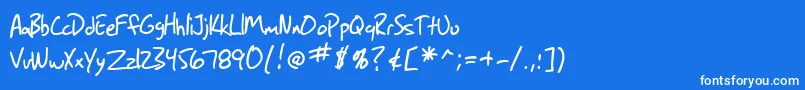 SfGrungeSans-fontti – valkoiset fontit sinisellä taustalla