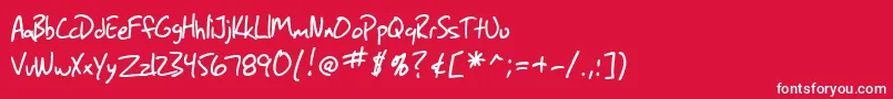Czcionka SfGrungeSans – białe czcionki na czerwonym tle