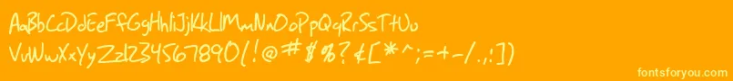 Шрифт SfGrungeSans – жёлтые шрифты на оранжевом фоне