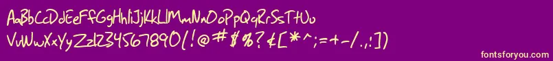 Fonte SfGrungeSans – fontes amarelas em um fundo roxo