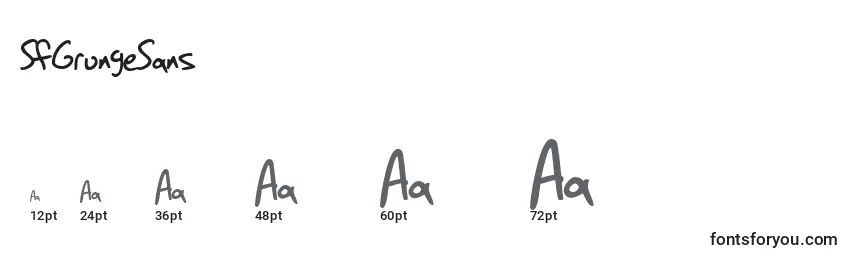 SfGrungeSans Font Sizes