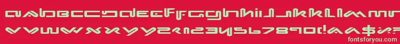 フォントXephe – 赤い背景に緑の文字