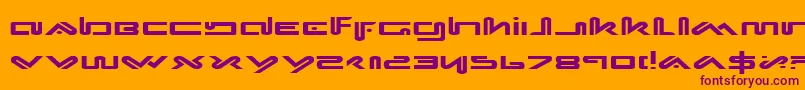 Xephe-Schriftart – Violette Schriften auf orangefarbenem Hintergrund
