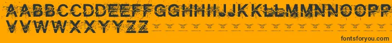 Allcrackedout-Schriftart – Schwarze Schriften auf orangefarbenem Hintergrund