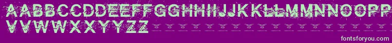 Allcrackedout Font – Green Fonts on Purple Background