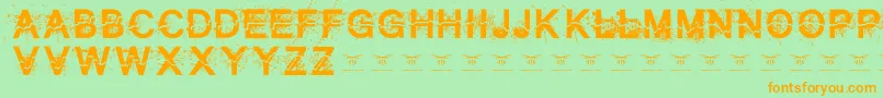 Allcrackedout Font – Orange Fonts on Green Background