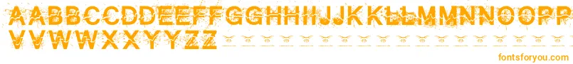 Allcrackedout Font – Orange Fonts on White Background