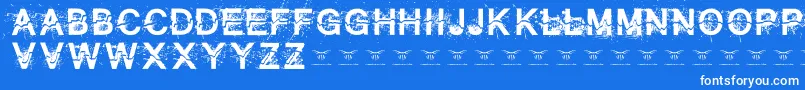 Allcrackedout Font – White Fonts on Blue Background