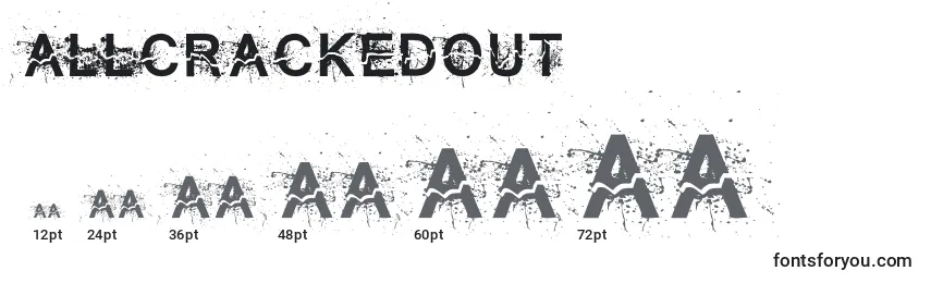 Размеры шрифта Allcrackedout