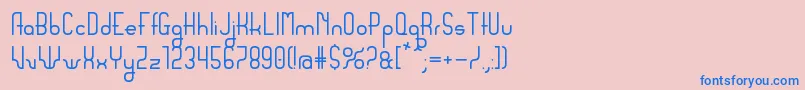 Sanserifing-fontti – siniset fontit vaaleanpunaisella taustalla