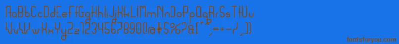 フォントSanserifing – 茶色の文字が青い背景にあります。