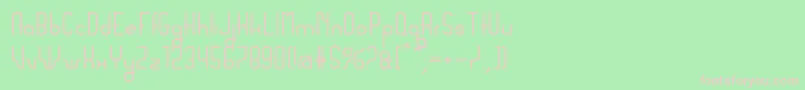 Sanserifing-fontti – vaaleanpunaiset fontit vihreällä taustalla