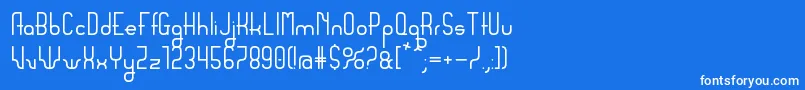 Sanserifing-fontti – valkoiset fontit sinisellä taustalla