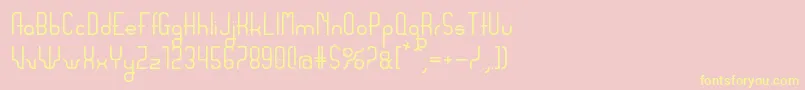 Sanserifing-fontti – keltaiset fontit vaaleanpunaisella taustalla