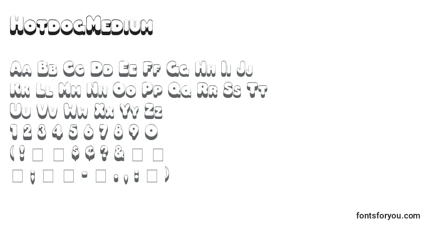 Шрифт HotdogMedium – алфавит, цифры, специальные символы