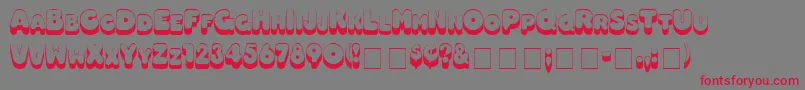 フォントHotdogMedium – 赤い文字の灰色の背景