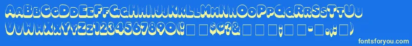 HotdogMedium Font – Yellow Fonts on Blue Background